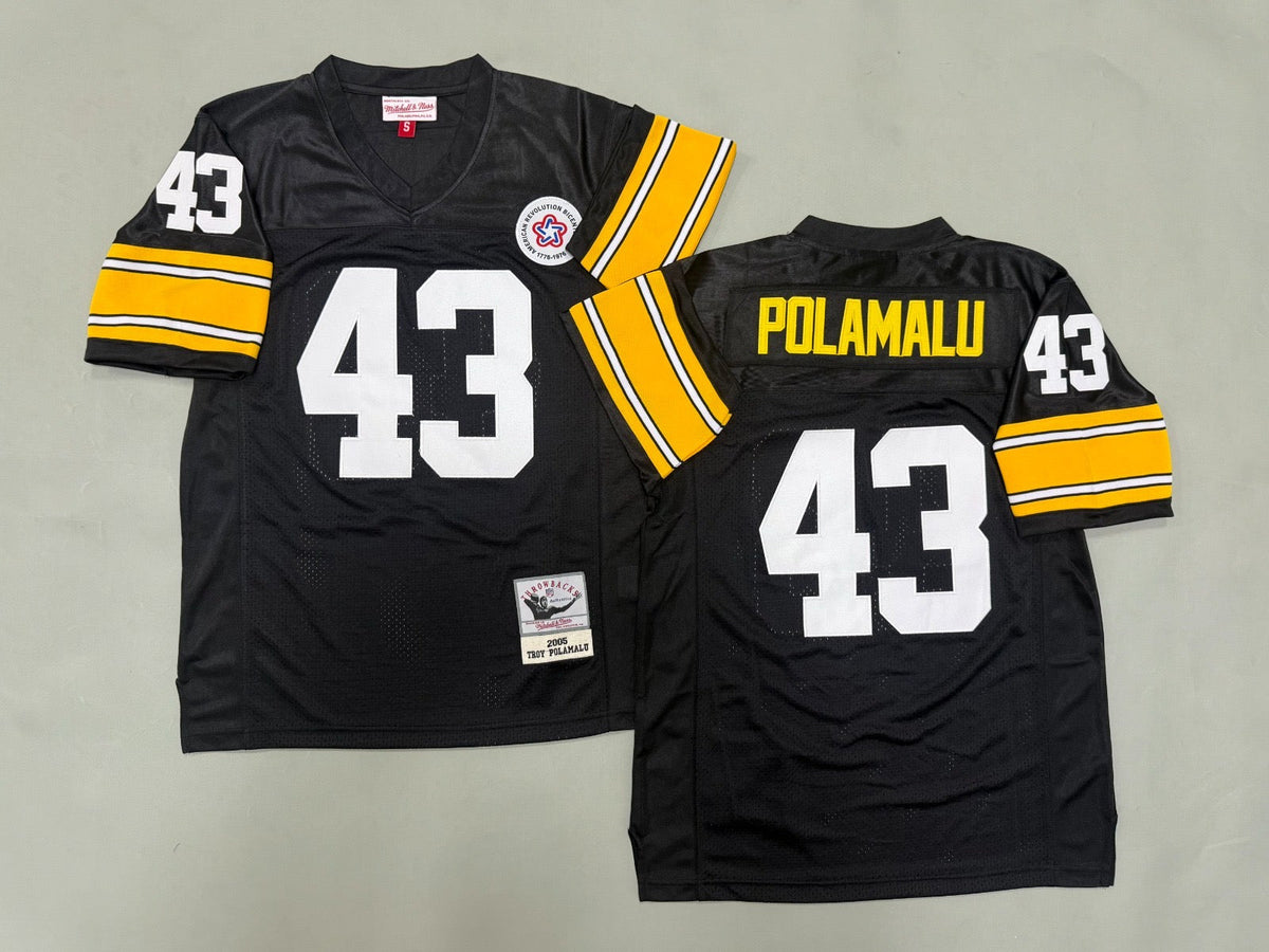 PITTSBURGH STEELERS TROY POLAMALU BLACK VINTAGE JERSEY