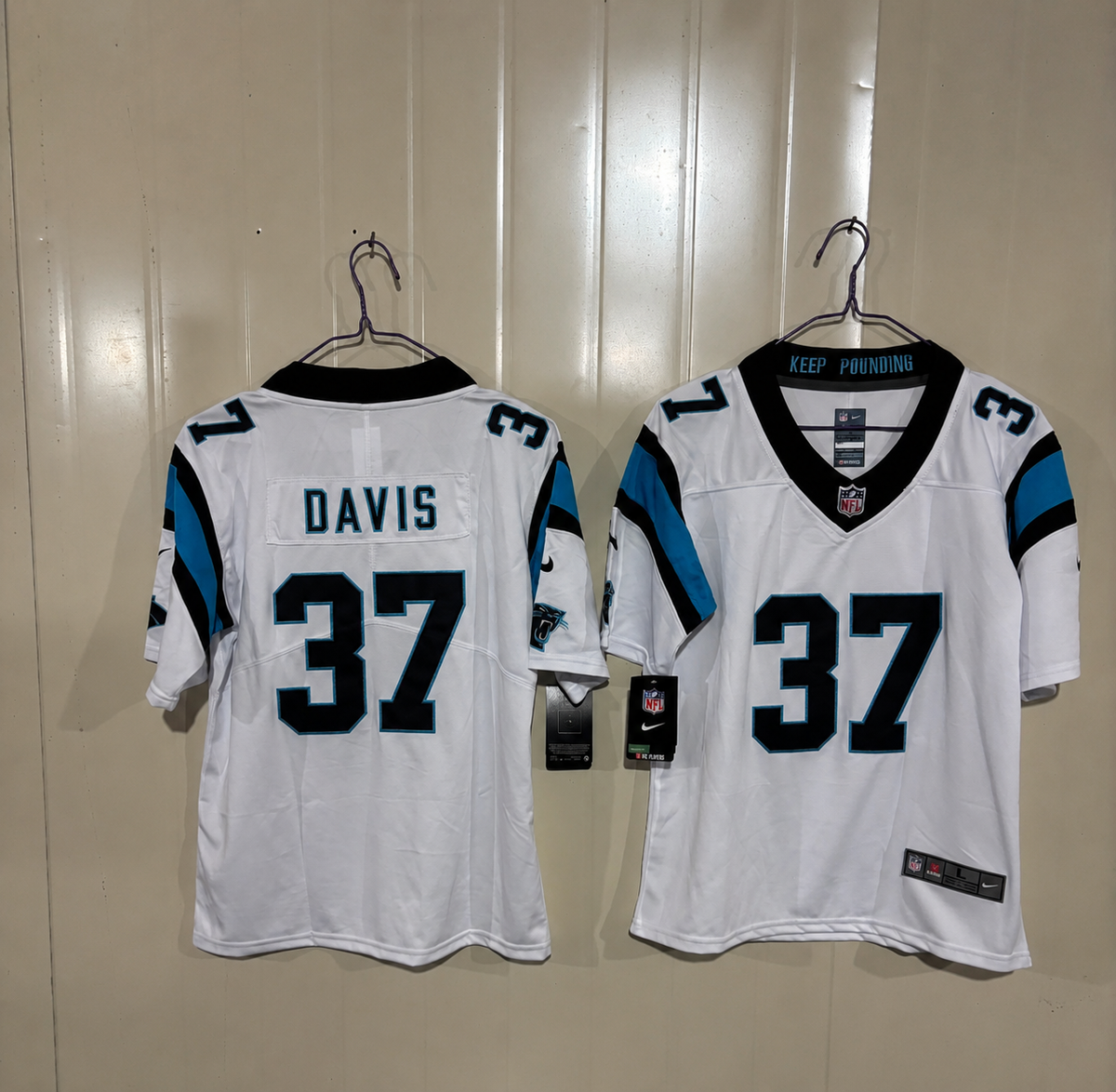 CAROLINA PANTHERS MILES DAVIS WHITE JERSEY