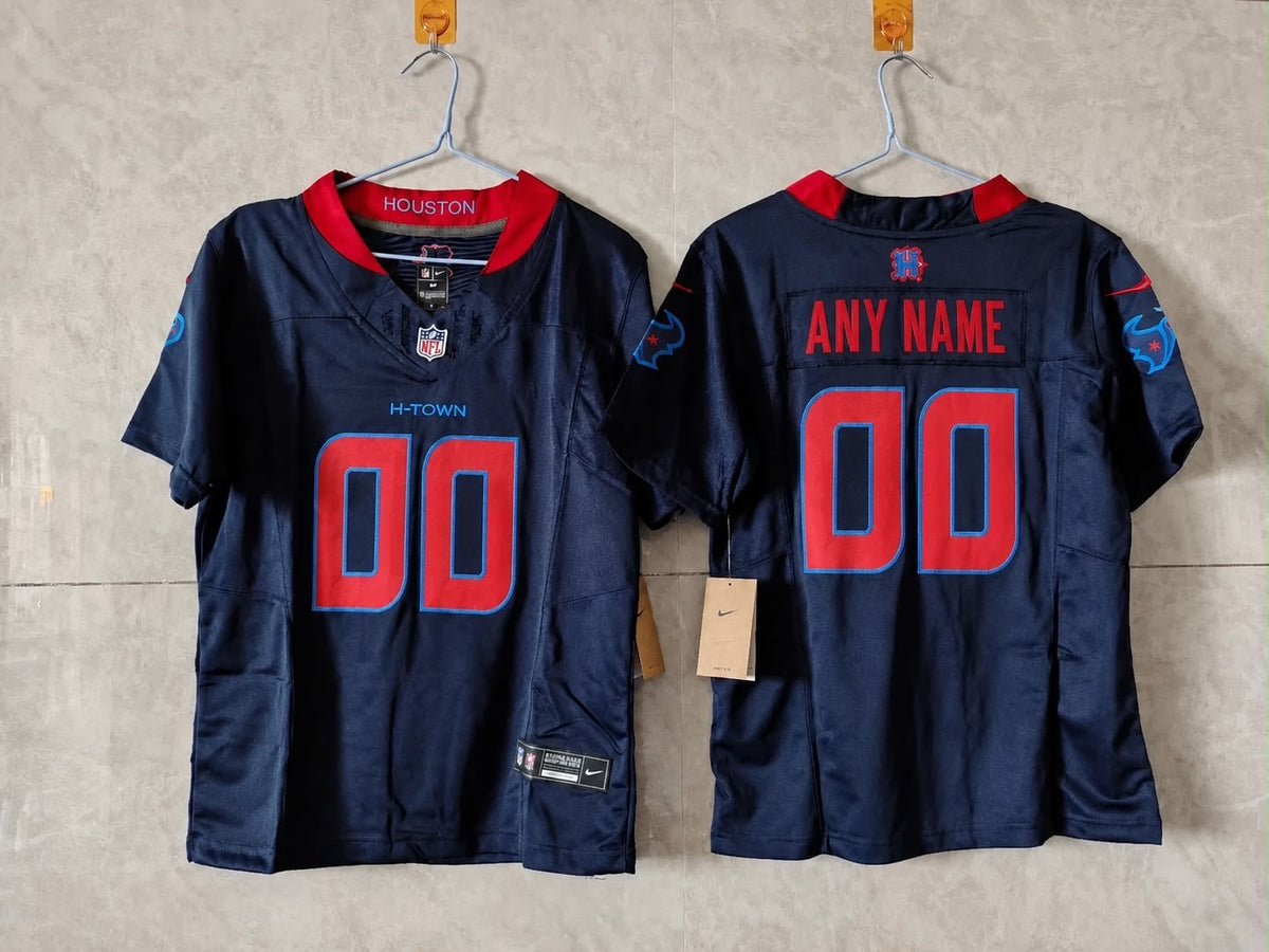 HOUSTON TEXANS CUSTOM BLUE RETRO JERSEY