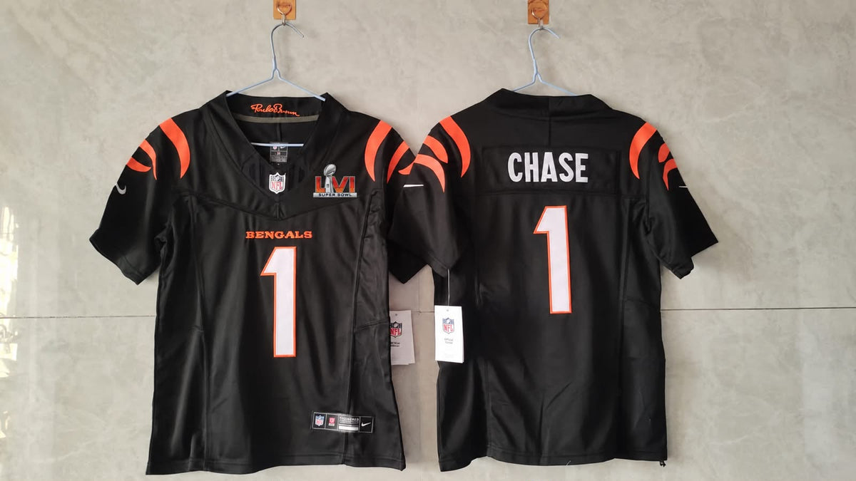 Cincinnati Bengals Jamar Chase Super Bowl Black Jersey