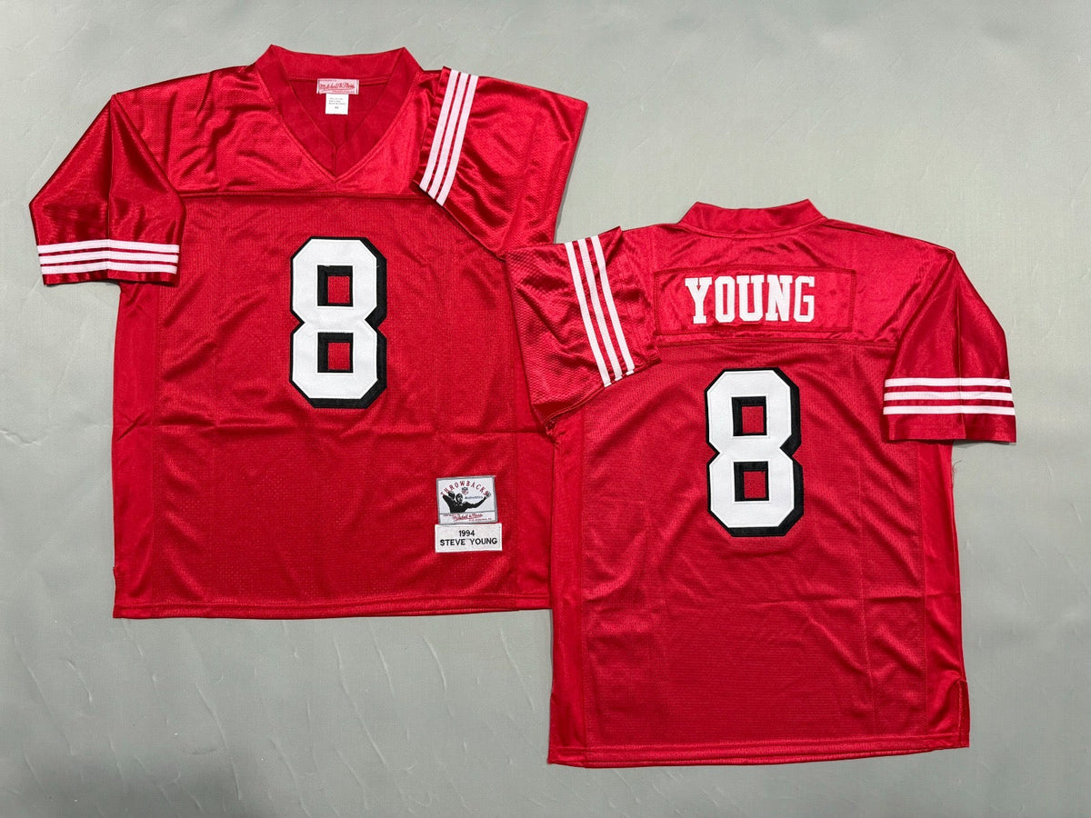SAN FRANCISCO 49ERS STEVE YOUNG RED VINTAGE JERSEY