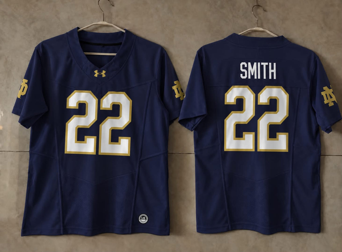 NOTRE DAME FIGHTING IRISH HARRISON SMITH BLUE JERSEY