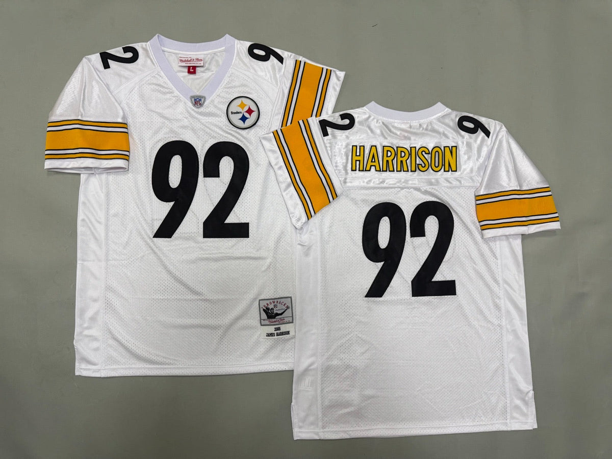 PITTSBURGH STEELERS JAMES HARRISON WHITE VINTAGE JERSEY