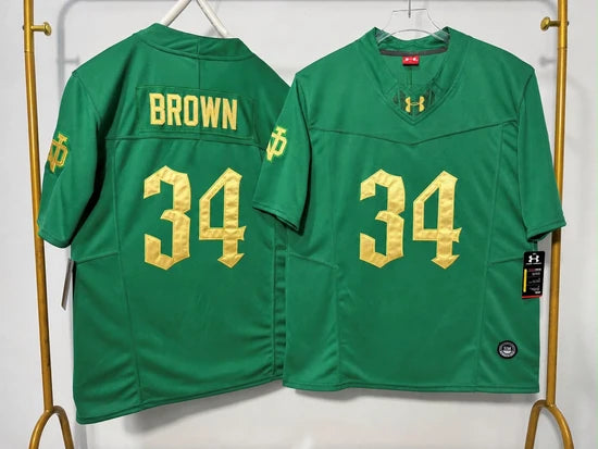 NOTRE DAME FIGHTING IRISH LEONARD MOORE ROYAL GREEN JERSEY
