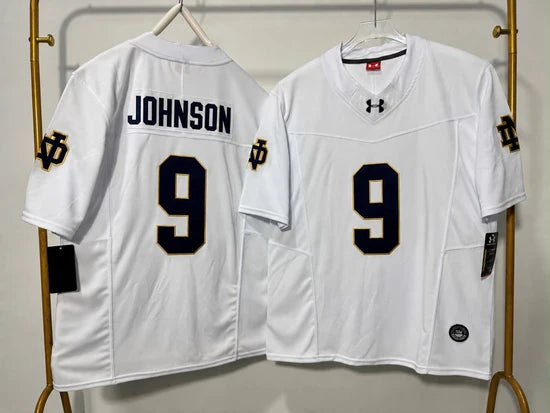 NOTRE DAME FIGHTING IRISH BRAUNTAE JOHNSON WHITE JERSEY