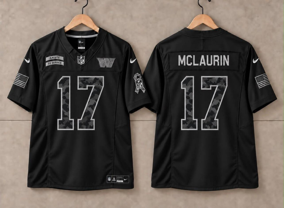 WASHINGTON COMMANDERS TERRY MCLAURIN SALUTE TO SERVICE BLACK JERSEY