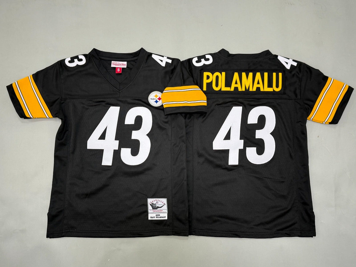 PITTSBURGH STEELERS TROY POLAMALU BLACK VINTAGE JERSEY