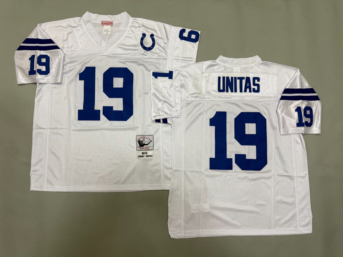 INDIANAPOLIS COLTS JOHNNY UNITAS WHITE VINTAGE JERSEY