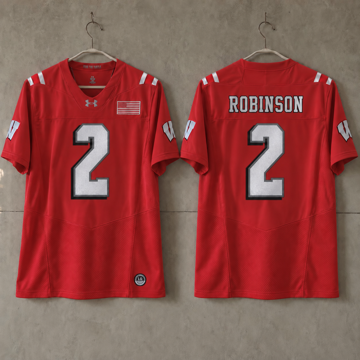 WISCONSIN BADGERS JAVAN ROBINSON RED JERSEY