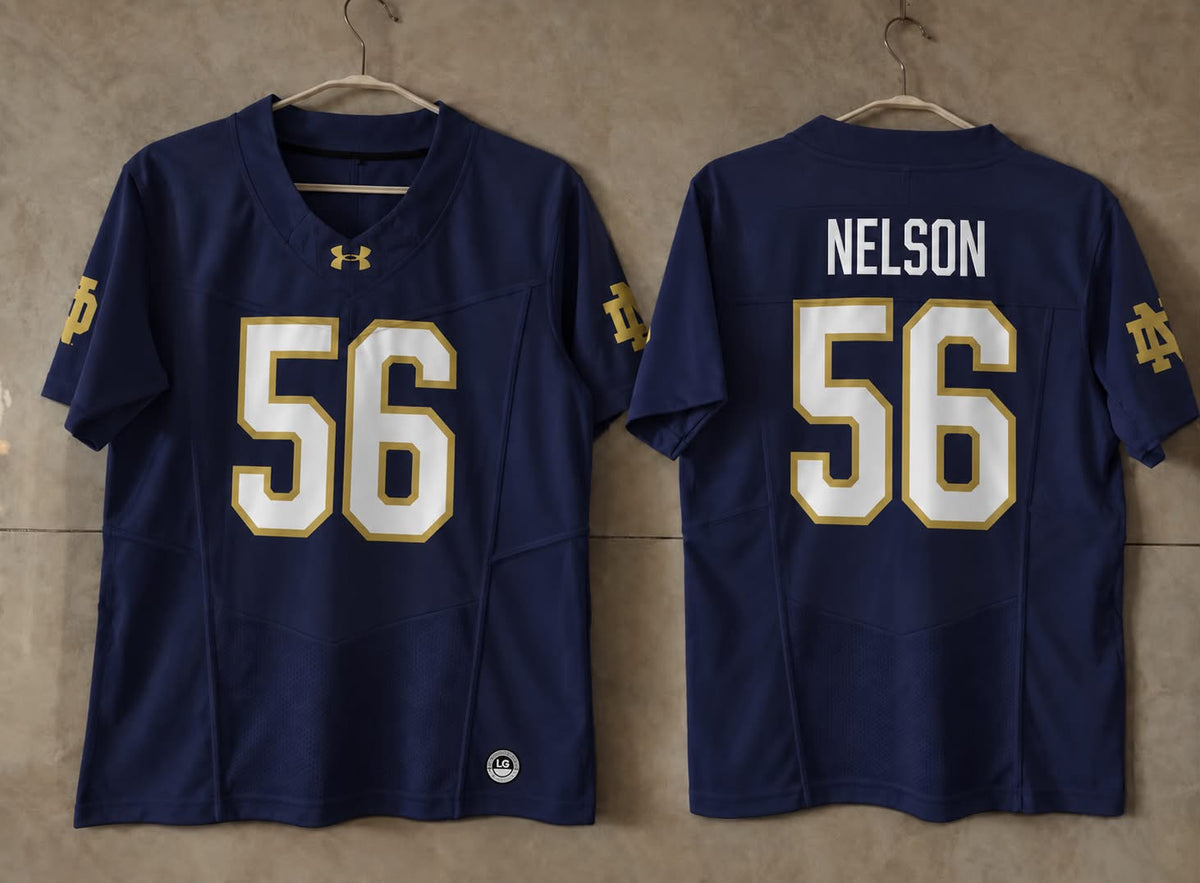 NOTRE DAME FIGHTING IRISH QUENTIN NELSON BLUE JERSEY