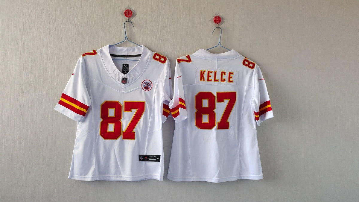 KANSAS CITY CHIEFS TRAVIS KELCE WHITE JERSEY