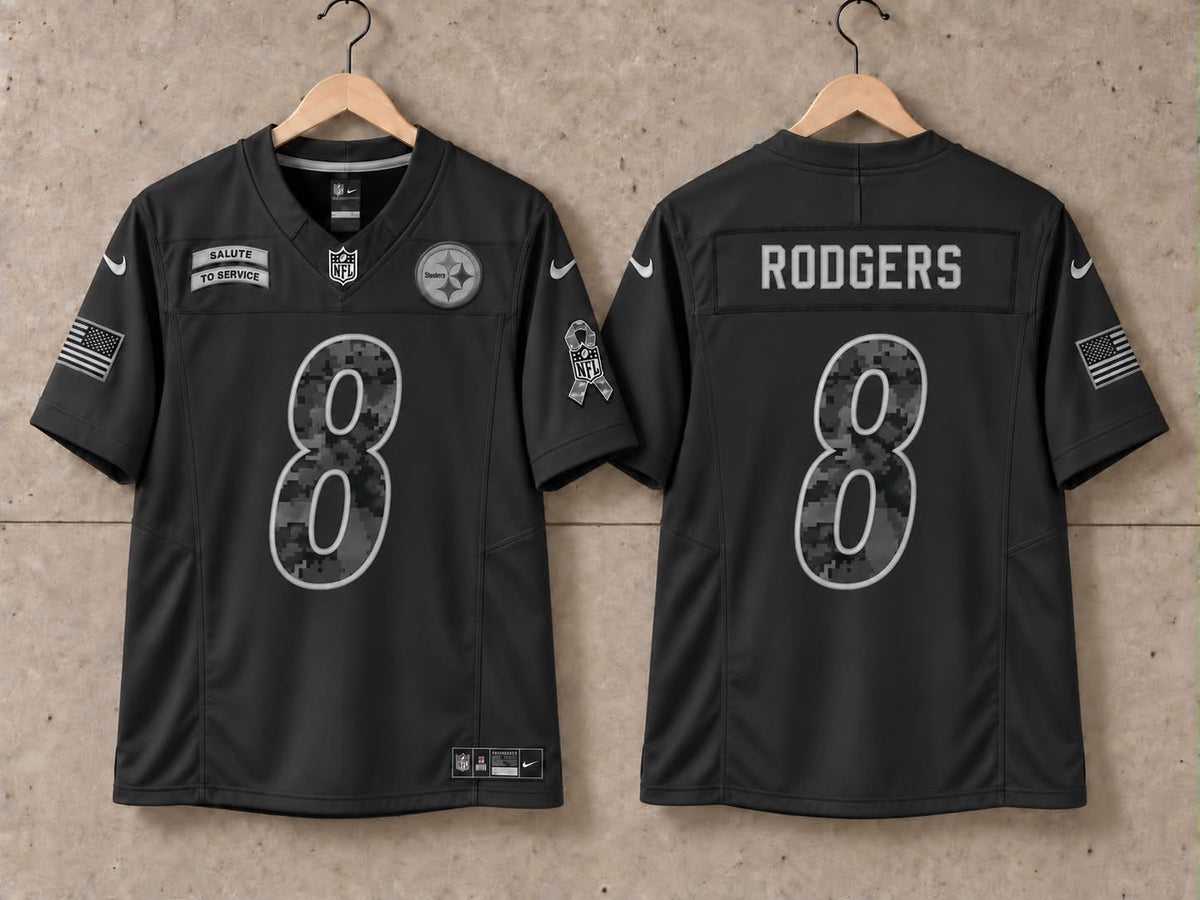 PITTSBURGH STEELERS AARON RODGERS BLACK SALUTE TO SERVICE JERSEY
