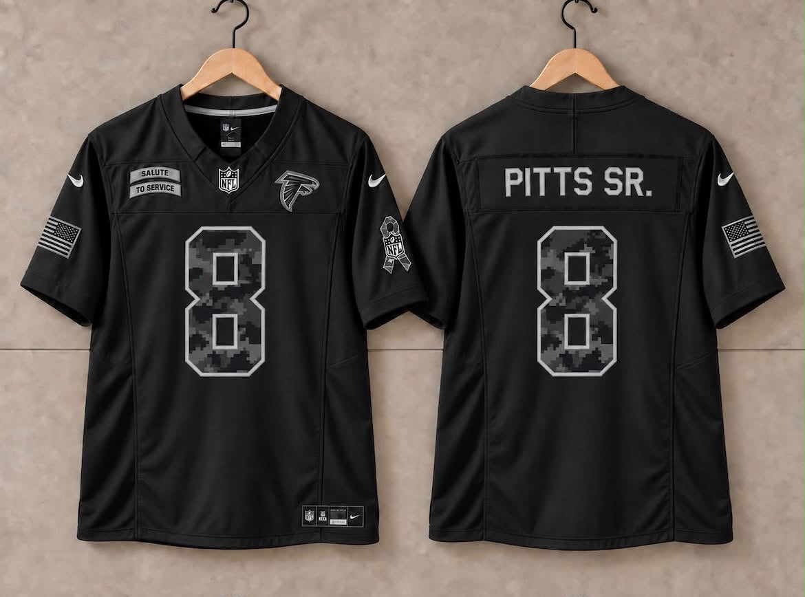 ATLANTA FALCONS KYLE PITTS SR BLACK SALUTE TO SERVICE JERSEY