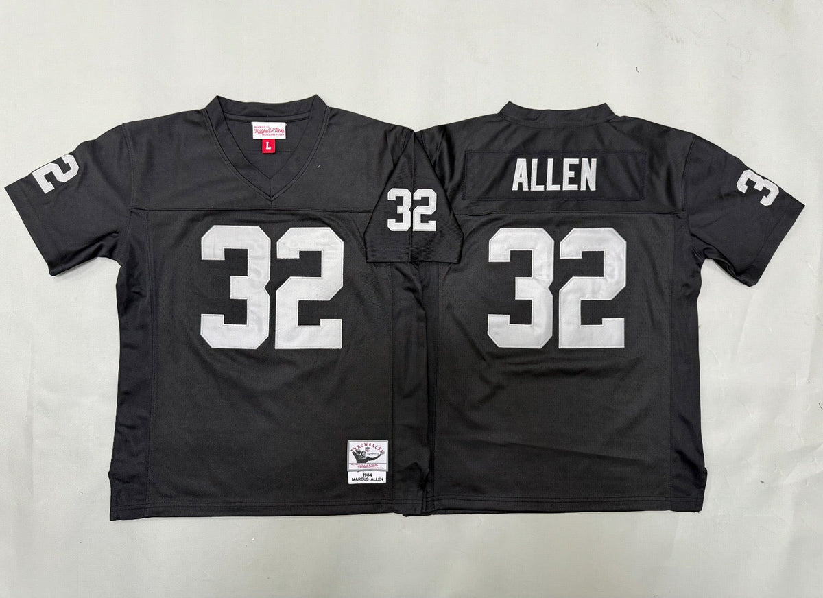 OAKLAND RAIDERS MARCUS ALLEN BLACK THROWBACK JERSEY