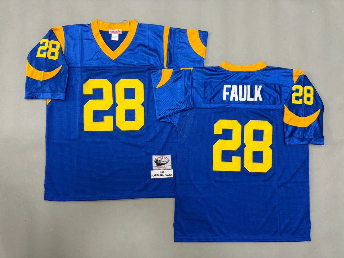 ST. LOUIS RAMS MARSHALL FAULK BLUE VINTAGE JERSEY
