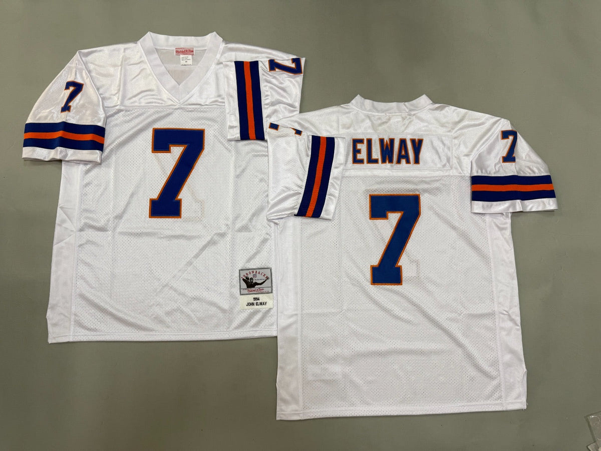 DENVER BRONCOS JOHN ELWAY WHITE VINTAGE JERSEY