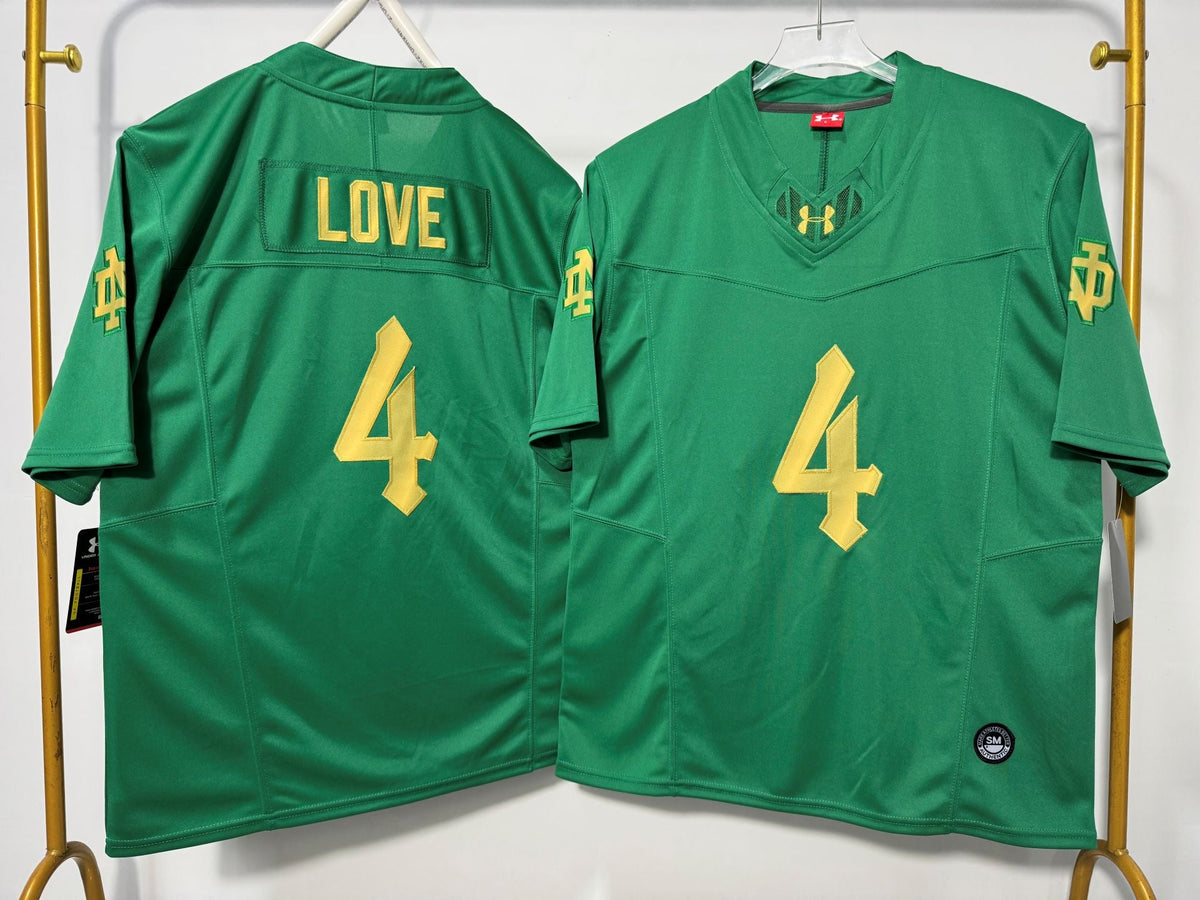 NOTRE DAME FIGHTING IRISH JEREMIYAH LOVE GREEN JERSEY