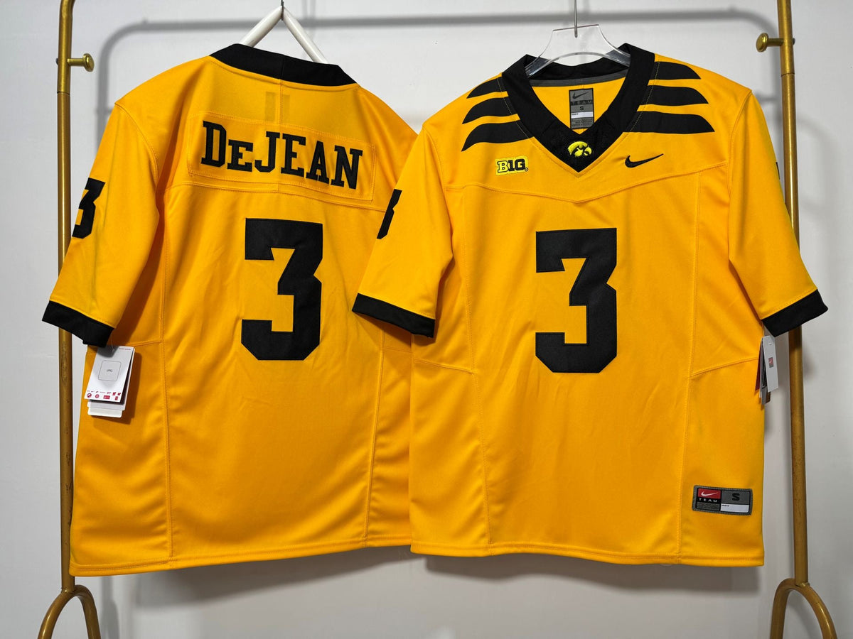 IOWA HAWKEYES COOPER DEJEAN YELLOW JERSEY