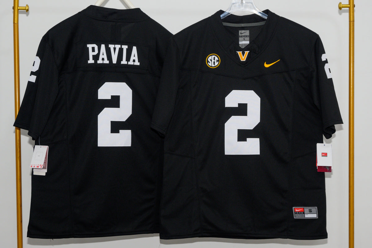 VANDERBILT COMMODORES DIEGO PAVIA BLACK JERSEY