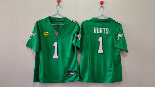 PHILADELPHIA EAGLES JALEN HURTS KELLY GREEN CAPTAIN JERSEY
