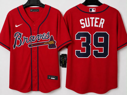 ATLANTA BRAVES BRENT SUTER RED JERSEY