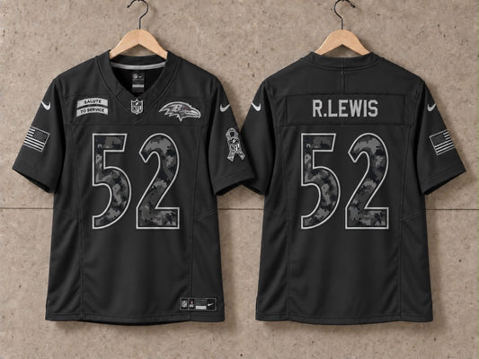 BALTIMORE RAVENS RAY LEWIS BLACK SALUTE TO SERVICE JERSEY