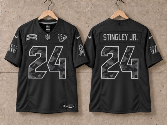 HOUSTON TEXANS DEREK STINGLEY JR BLACK SALUTE TO SERVICE JERSEY