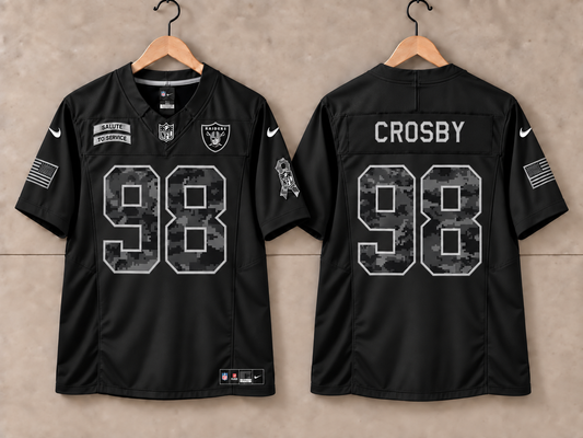 LAS VEGAS RAIDERS MAXX CROSBY BLACK SALUTE TO SERVICE JERSEY