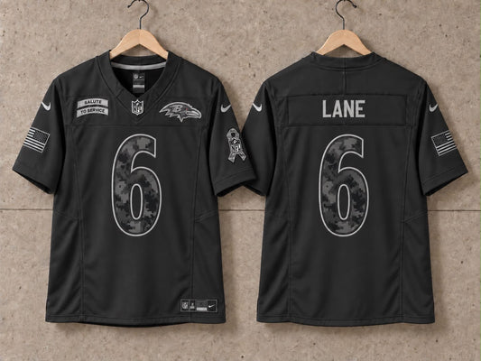 BALTIMORE RAVENS JAKOBI LANE BLACK SALUTE TO SERVICE JERSEY