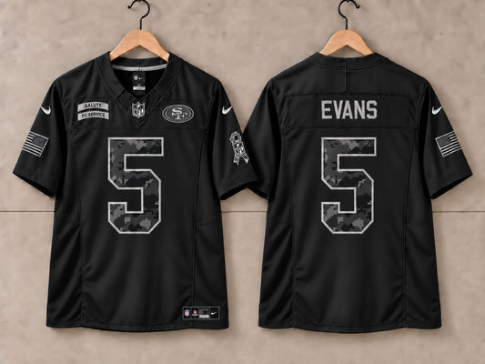 SAN FRANCISCO MIKE EVANS BLACK SALUTE TO SERVICE JERSEY