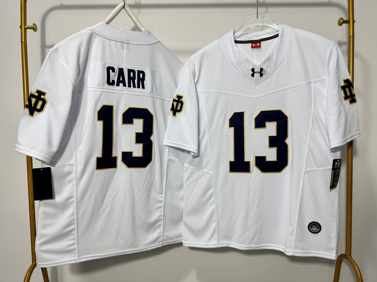 NOTRE DAME FIGHTING IRISH CJ CARR WHITE JERSEY