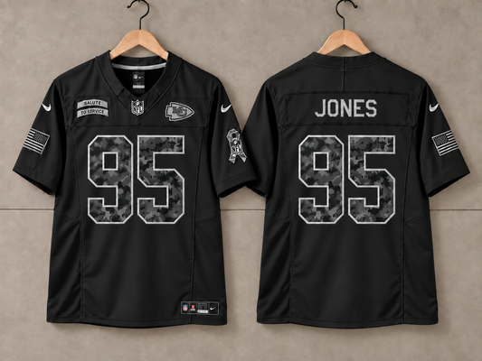 KANSAS CITY CHIEFS CHRIS JONES BLACK SALUTE TO SERVE JERSEY