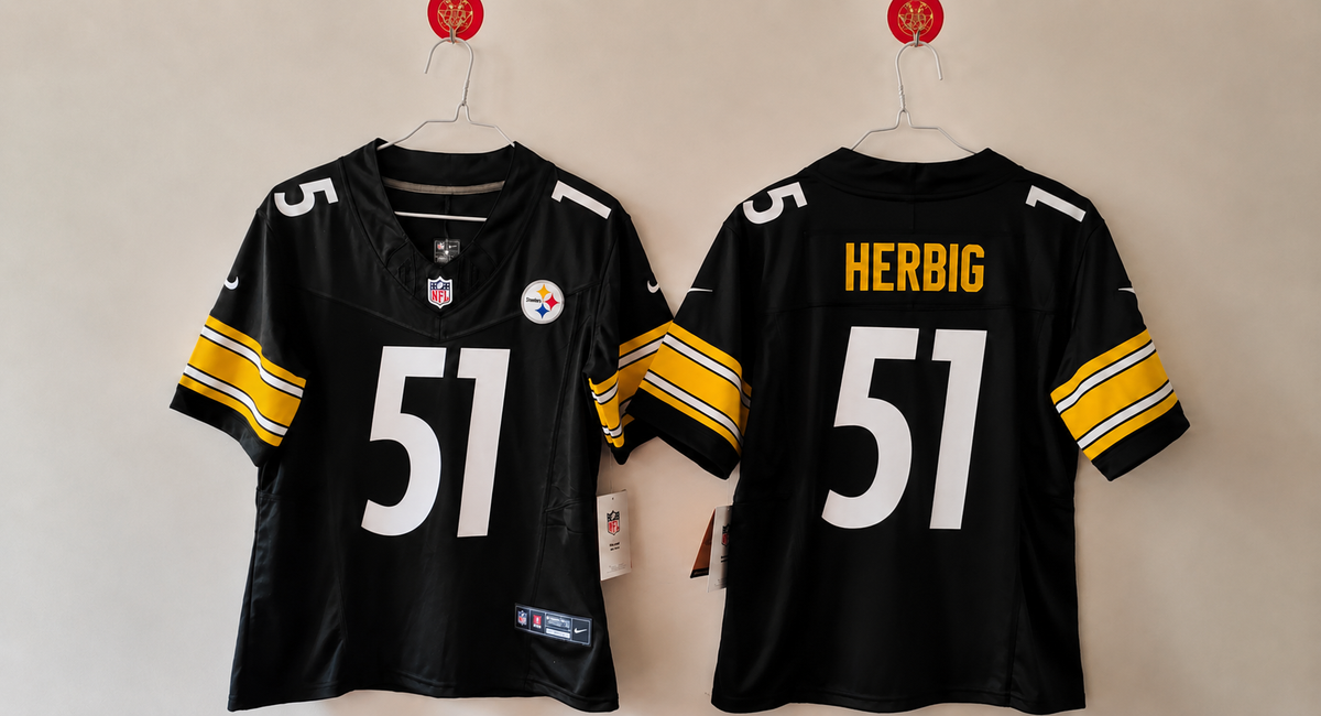 PITTSBURGH STEELERS NICK HERBIG BLACK JERSEY
