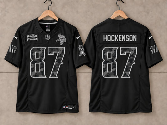 MINNESOTA VIKINGS TJ HOCKENSON BLACK SALUTE TO SERVICE JERSEY