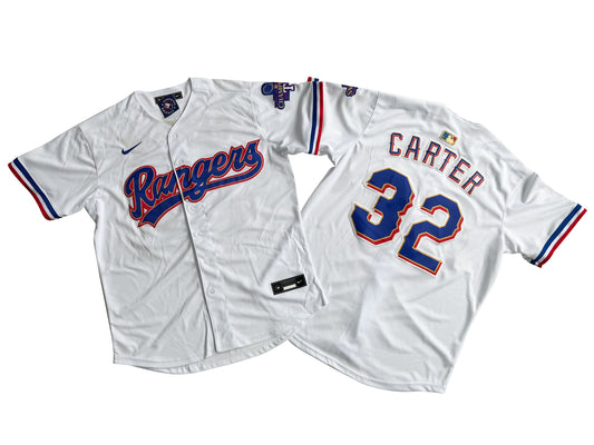 TEXAS RANGERS EVAN CARTER WHITE JERSEY