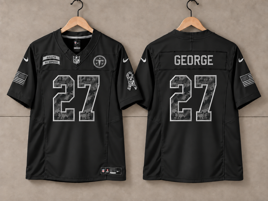 TENNESSEE TITANS EDDIE GEORGE BLACK SALUTE TO SERVICE JERSEY