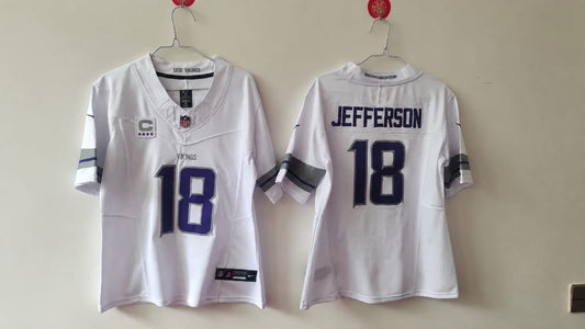 MINNESOTA VIKINGS JUSTIN JEFFERSON SNOW CAPTAIN JERSEY