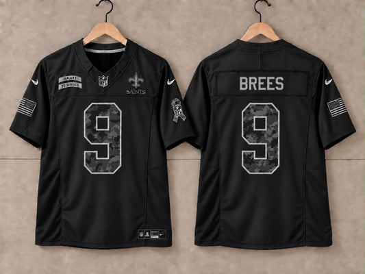 NEW ORLEANS SAINTS DREW BREES BLACK SALUTE TO SERVICE JERSEY