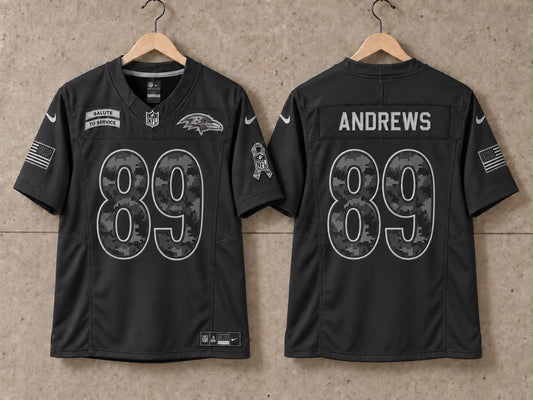 BALTIMORE RAVENS MARK ANDREWS BLACK SALUTE TO SERVICE JERSEY