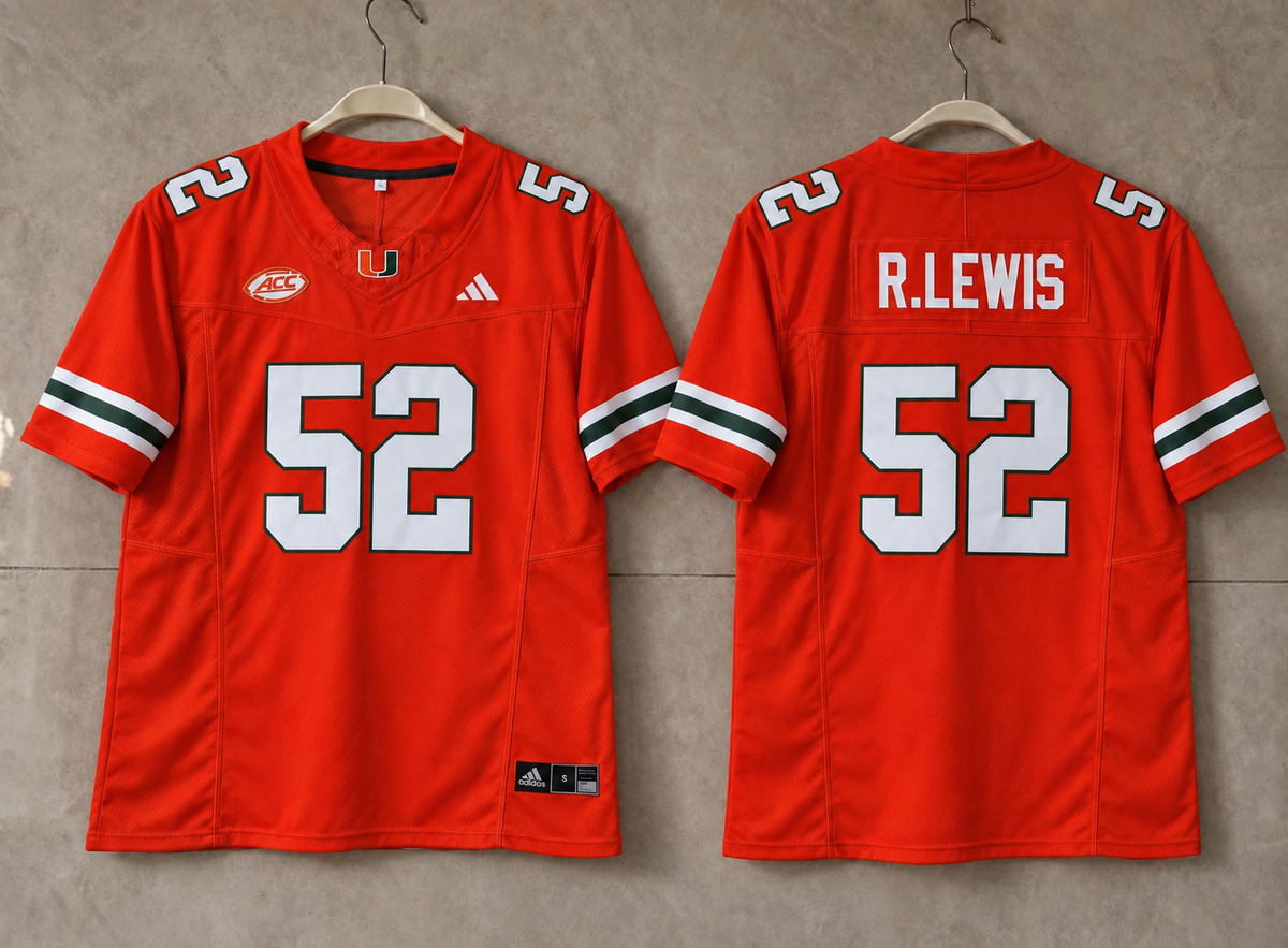 MIAMI HURRICANES RAY LEWIS ORANGE JERSEY
