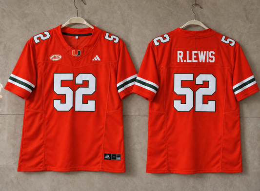 MIAMI HURRICANES RAY LEWIS ORANGE JERSEY
