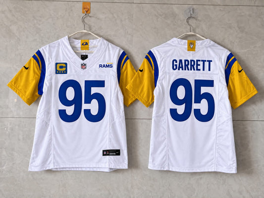 LOS ANGELES RAMS MYLES GARRETT WHITE CAPTAIN JERSEY