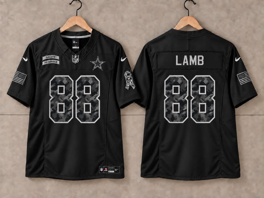 DALLAS COWBOYS CD LAMB BLACK SALUTE TO SERVICE JERSEY