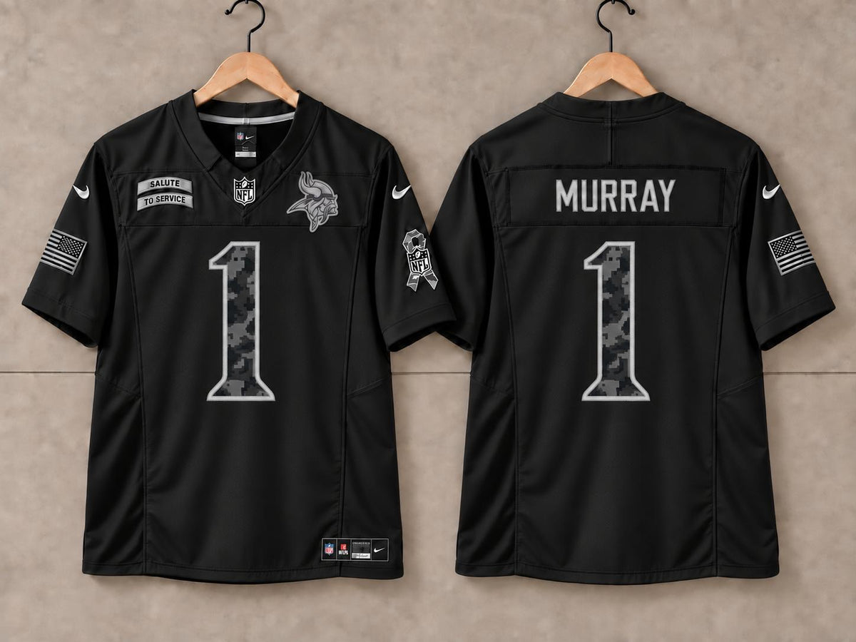 MINNESOTA VIKINGS KYLER MURRAY BLACK SALUTE TO SERVICE JERSEY