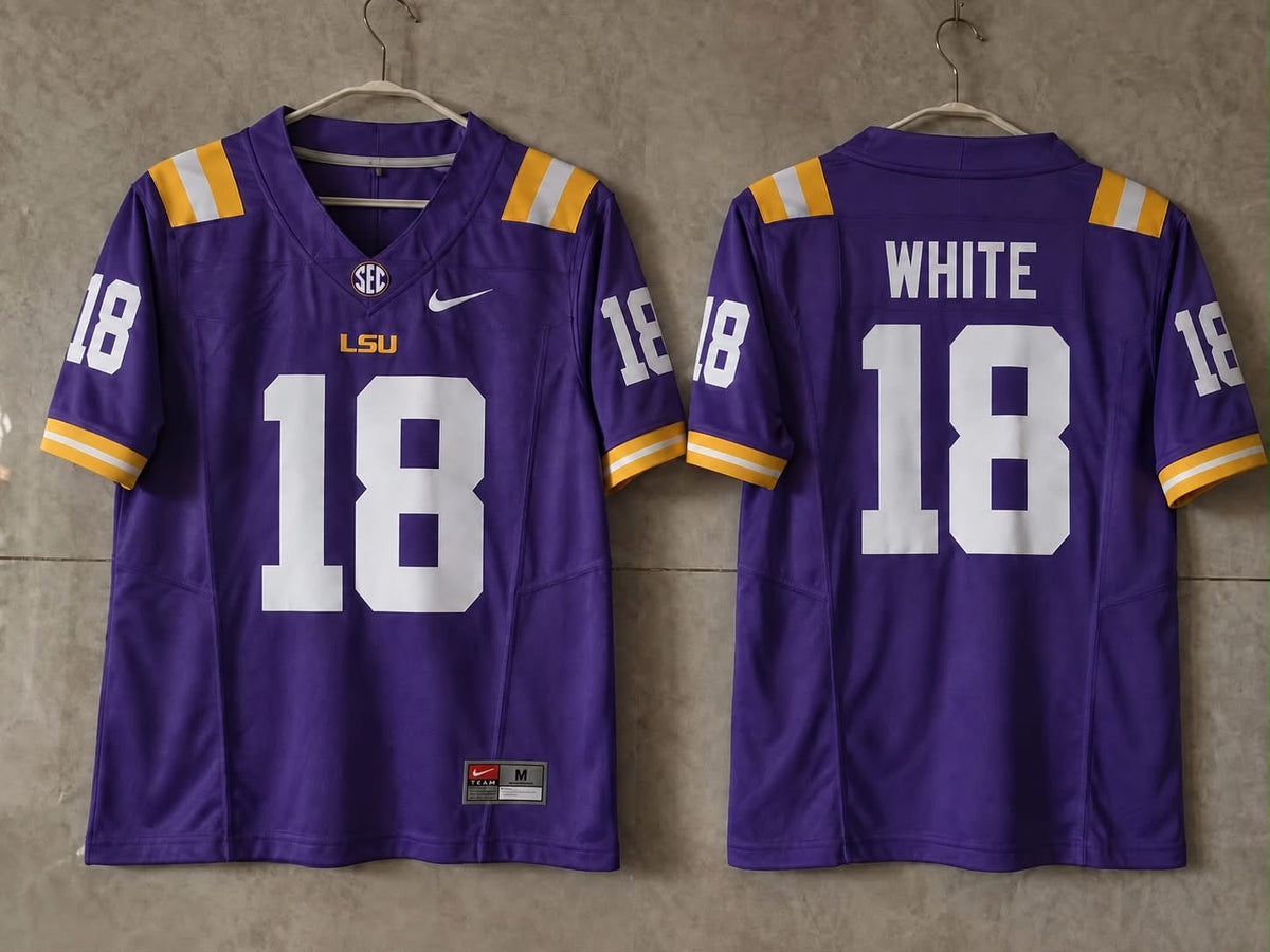 LSU TIGERS DEVIN WHITE PURPLE JERSEY
