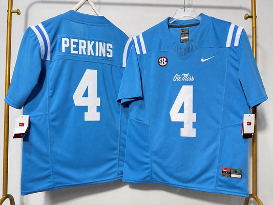 OLE MISS REBELS SUNTARINE PERKINS BLUE JERSEY