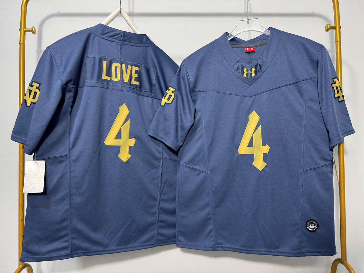 NOTRE DAME FIGHTING IRISH JEREMIYAH LOVE BLUE JERSEY