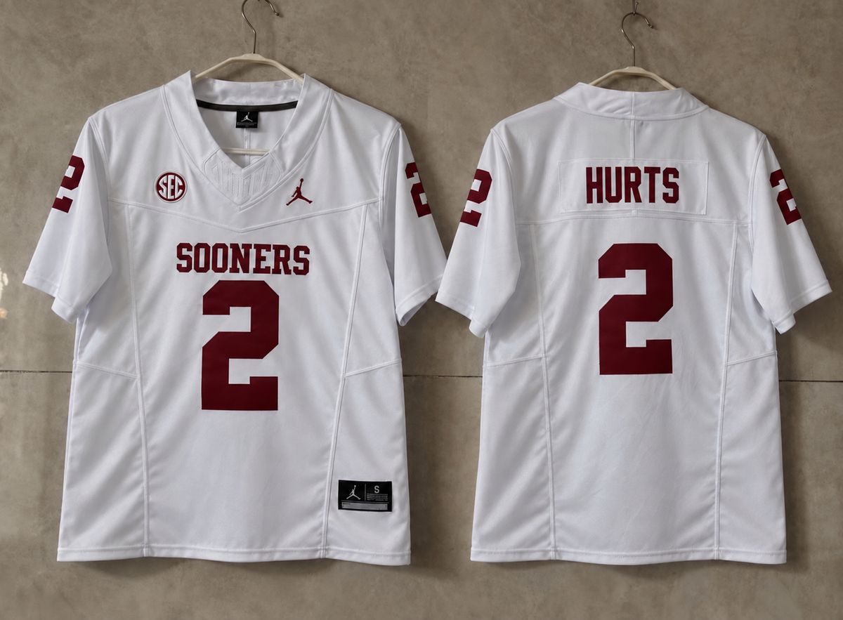 OKLAHOMA SOONERS JALEN HURTS WHITE JERSEY