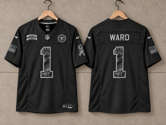 TENNESSEE TITANS CAM WARD BLACK SALUTE TO SERVICE JERSEY