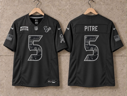 HOUSTON TEXANS JALEN PITRE BLACK SALUTE TO SERVICE JERSEY